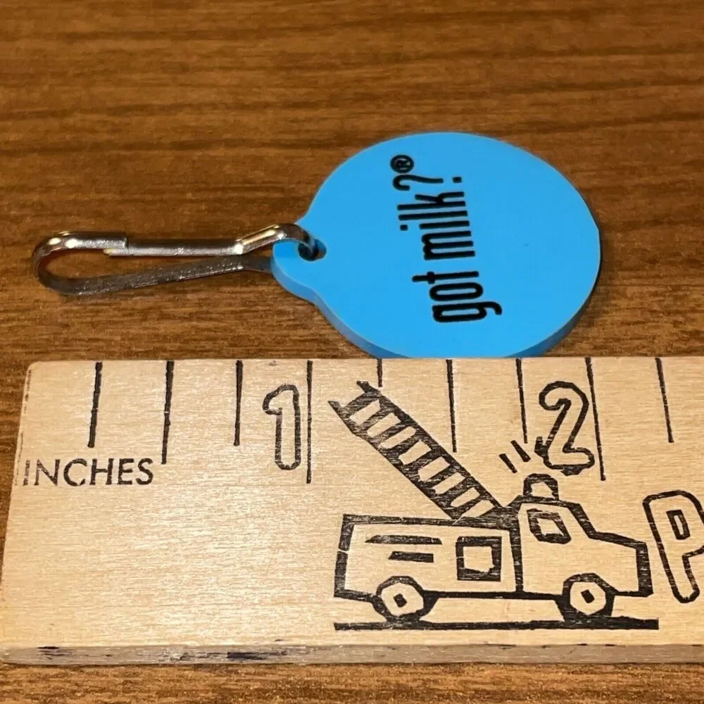 Got Milk? Keychain Keyring FOB Zipper Pull Advertising Promo Milk Moustache